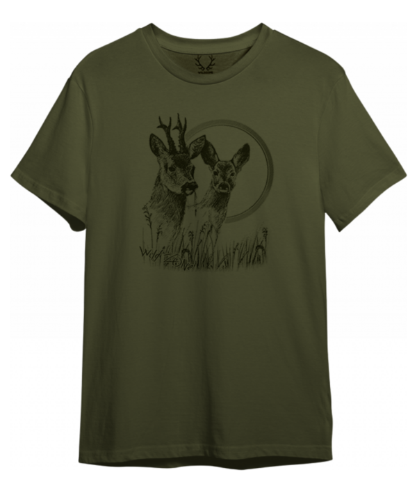 1 Wild Zone T-shirt med print af Rådyr par