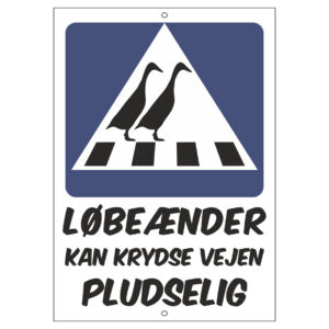 Løbeænder skilt