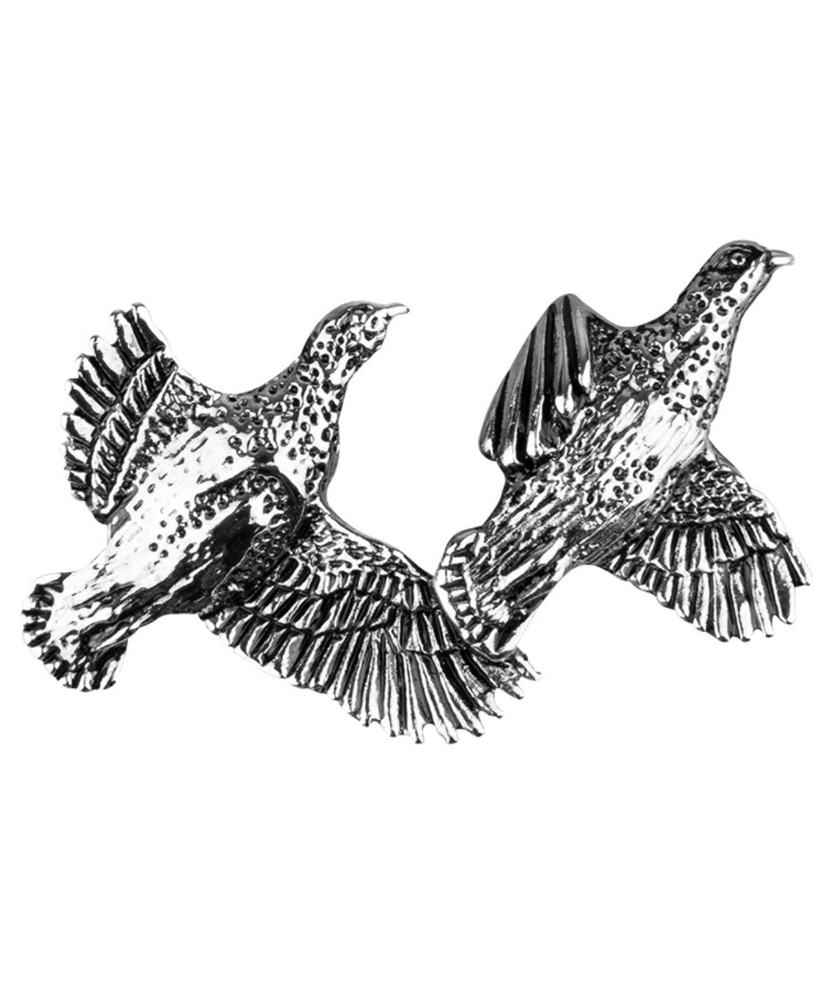 Tin broche/pins - Agerhøne par